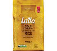 Laila Longer Basmati Rice 10Kg, Fluffy and Aromatic Rice Basmati Style, Rice With Long Grain, Gluten Free Rice for Curry, Biryani or Pilaf, 10Kg