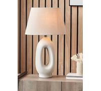Pacific Laila Natural Organic Tall Ceramic Table Lamp, Cream