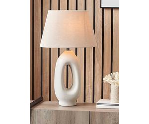 Laila Natural Organic Tall Ceramic Table Lamp Natural