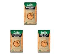 Laila Red Split Lentils 2Kg. Red Split Lentils are enrich with Vitamin B and Dietary fibers (Pack of 3)