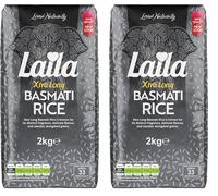 Laila Xtra Long Basmati Rice, 2kg (Pack of 2)