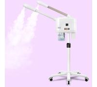 lailelaodi Professional Facial Steamer, Ozone Facial Steamer, 2 in 1 Wheels, Cold and Warm Facial Steamer, with Time Setting, with Adjustable Height