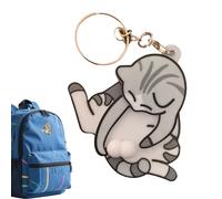 Laimejia Cat Interactive Keychain Playful Cute Gag Favors Novelty Fun Prank | Funny Pendant Bag Charm Rotating Cat Eggs for Kids Bags Backpacks Purses Travel Commuting Daily Carry