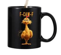 Laimejia F-Caw-F Funny Chicken Mug, 350ml F-Caw-F Rooster Ceramic Coffee Cups, Chicken-ShapedMugs with Curved Handle for Home Offices Desk Hotel Apartment Dorm Decor