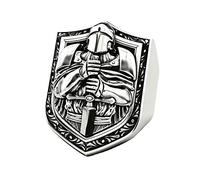 LAIMIUMIU33 Knights Cross Sword Armor Shield Templar Rings for men Biker 316 Stainless Steel Rings Paladin Worrior Hunter style Iced Out Jewelry Punk Ring Hip Hop Heavy Metal mens fashion rings, 9 UK,