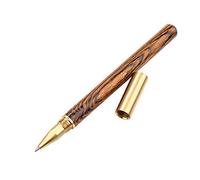 laimoere Fashionable Brass Sandalwood Ballpoint Pen, Portable Old-fashioned Wooden Ballpoint Pen, Office Supplies