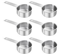 Lainballow 6 pcs 1/3 Cup Measuring Cup, Stainless Steel Measuring Cups, 80 ml | 80 cc | 3 oz | Engraved Marking Single Measuring Scoops, Metal Measuring Cup for Kitchen Baking & Cooking
