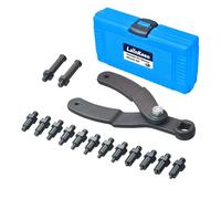 LainKeen 15Pc Universal Camshaft Pulley Holder Tools Kit,Variable Pin Spanner Wrench Kit Adjustable Fan Clutch Pully Holder Wrench with Pins