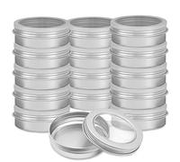 Lainrrew 15 Pack 2oz Metal Round Tins, Aluminum Empty Candle Tins with Screw Lid Small Storage Travel Tin Jars Containers for Spices, Candles, Arts & Crafts, Cosmetics (2oz)
