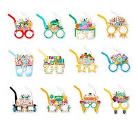 LAIOUSN 12 Pack Teacher Appreciation Week Paper Eyeglasses Fun Photo Props Fun Teacher Eyewears For Celebrating Teachers Day Photo Booth Props
