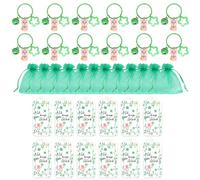 LAIOUSN 12pcs Colorful Luck Piggy Pendant Keychains With Gifts Bags Handmade Gift Souvenirs Stylish Irish Festival Accessories Animal Keyrings