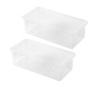 LAIOUSN 2/3Pcs Stackable Large Pencil Case Water Resistant Clear Pen Box High Capacity Pen Case Colored Pencil Marker Organizers Stackable Storage Containers for Office