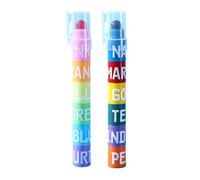 LAIOUSN 2Pcs 12-Color-in-1 Highlighter Building Block Marker Pen Round Broad Tip for Doodling Highlighting Texts Color Coding School Art Supplies Set