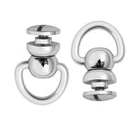 LAIOUSN 2Pieces 360 Degree Rotating Metal Studs Rivets D Rings Rivets For Leather Bag Handbags Belts Wallet Purse And Pet Collar Handbag Hardware