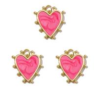 LAIOUSN 3 Pieces 18k Gold Plated Heart Charm Necklace Pendants Trendy Accessories For Women Coppers Jewelry Making Components Horseshoe Necklace Pendant