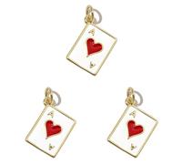 LAIOUSN 3 Pieces 18k Gold Plated Heart Charm Necklace Pendants Trendy Accessories For Women Coppers Jewelry Making Components Horseshoe Necklace Pendant