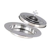 LAIOUSN 304 Stainless Steel Communion Tray Set Stackable With Lid For Services & Religious Stackable Stainless Steels Ceremony Plate