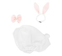 LAIOUSN 3Pcs Bunnies Themed Costume Easter Geese Outfit with Bowtie Headband for 23Inch Porch Statue Spring Festival Celebration Outdoor Easter Yard Decoration Geese