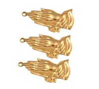 LAIOUSN 3Pcs Stainless Steel Pendants Praying Hand Charm For Handmade Jewelry Projects Religious Necklace Components Religious Pendants