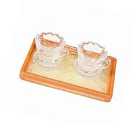 LAIOUSN 4PCS Miniature Clear Glass Resin Cups Adult Desktop Art Decors for Craft Home Accessories Miniature Glassware