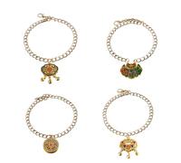 LAIOUSN 4pcs Regulable Blessing Collar Chinese Traditional Fortunates Pendants Metal Pendants Neck Jewelry Accessories Cats Bells Collar Decoration Necklace