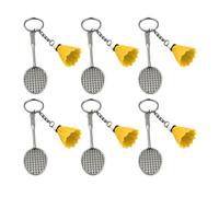 LAIOUSN 6Pcs Badminton Keyring Holder Pendant Keychain For Kid Birthday Party Christmas Stocking Fillers Sport Keychain