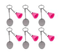LAIOUSN 6Pcs Badminton Keyring Holder Pendant Keychain For Kid Birthday Party Christmas Stocking Fillers Sport Keychain