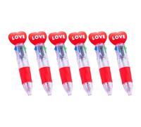 LAIOUSN 6Pcs Multicolored Ballpoint Pen 4-Color-in-1 Writing Pens Retractable Multicolored for Journaling Color Coding Colorful Cartoon Design