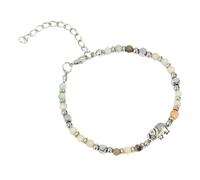 LAIOUSN African Wildlife Inspired Adjustable Turquoise Jewelry Elephant Theme for Nature Lovers and Collectors Adjustable Green Beads Bangle