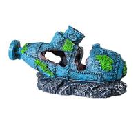 LAIOUSN Aquariums Decorations Realistic Ship Landscaping Resin Wrecked Ship For Potted Plant Shrimp And Fish Shelter Cave House Resin Aquariums Landscape Figurine