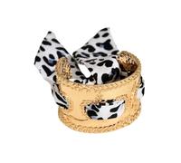 LAIOUSN Artistic Retro Ribbon Bangle DURABLES Alloy Construction Elegant Floral Detail Casual to Formal Occasions Vintage Colorful Ribbon