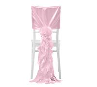 LAIOUSN Chair Bows Willows Covers Fabric Weddings And Celebrations Covers With Ruffle For Bamboos Chairs Chiffons Ruffled Chair Sash