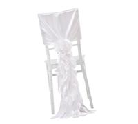 LAIOUSN Chair Bows Willows Covers Fabric Weddings And Celebrations Covers With Ruffle For Bamboos Chairs Chiffons Ruffled Chair Sash