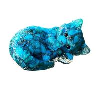LAIOUSN Crystal Resins Sleep Cats Figurine Crystal Stone Animal Statue Miniature Ornament For Home Desktop Decors And Art Lover Tranquilities And Wisdoms Decors