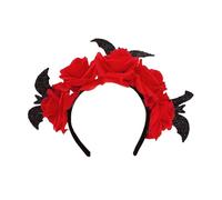 LAIOUSN Dark Series Bat Flower Headband For Women Girl Day Of The Death Hairband Witch Costume Headwear Halloween Accessories Witch Headband For Women
