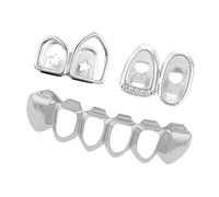 LAIOUSN Double Hollow Side Design Brass Body Jewelry Set Portable 4cm 3 Pieces For Multiple Occasions Gold Silver Options Double Hollow Side Teeth Jewelry Set
