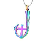 LAIOUSN Elegant Pet Memorial Jewelry Cremation Necklace Urn Pendant for Safe Holding Pet Ashes Holder with Fish Hook Design Urn Pendant