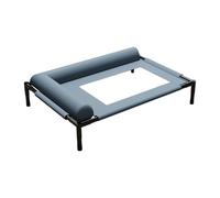 LAIOUSN Elevated Pet Bed With L Shape Pillow Breathable Net Chew Resistant Design Steel Frame Cot For Indoor And Outdoor Dog Elevated Dog Bed With Pillows