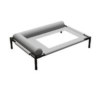 LAIOUSN Elevated Pet Bed With L Shape Pillow Breathable Net Chew Resistant Design Steel Frame Cot For Indoor And Outdoor Dog Elevated Dog Bed With Pillows