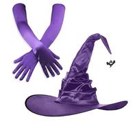 LAIOUSN Faddish Witch Hat Suit Everlasting Halloween Hat Wizard Pointed Women For Halloween Festivities And Themed Event Fashionable Gloves