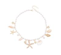 LAIOUSN Fashion Shell Pendant Necklace Beaded Necklace Essential Elegant Accessory Beaded Neck Jewelry Present For Woman Girl Shell