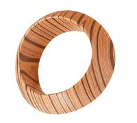 LAIOUSN Handmade Wristband Natural Wood Finish Wrist Bangle Contemporary Design Stackable Accessory Wooden Statement Bangle