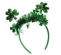 LAIOUSN Leprechaun Blingbling Headband Shamrock Green Headwear Tinsel Photo Props Irish Day Party Headwear Irish Day New Year's Eve Party Headgear