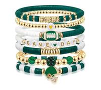 LAIOUSN Mix and Sports Charm Set 7 Color Options Soft Clay for Active Enthusiasts Lightweight Sports Wristband