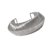 LAIOUSN Modern Geometric Metal Square Cuff Open Bangle Adjustable Wrist Jewelry Accessory with Artful Weave Designs Metallic Finish Handmade