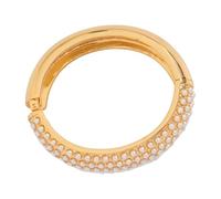 LAIOUSN Modern Pearls Open Cuff With Edges Detailing Ideal Unique Wrist Bangle Accessory For Office And Social Event Business Meeting Jewelry