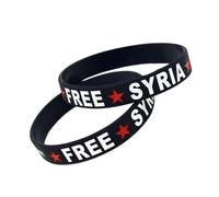 LAIOUSN Pack Of 2 Stylish Syria Silicone Wristbands Designed For Comfort And Durability In All Conditions Silicone Peace