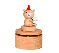 LAIOUSN Rotating Music Boxes Wooden Handcrafted Holiday Decoration Christmas Tree Santa Clauses Theme Gift With Melodies Elegant Wooden Music Boxes With Gift Packaging