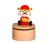LAIOUSN Rotating Music Boxes Wooden Handcrafted Holiday Decoration Christmas Tree Santa Clauses Theme Gift With Melodies Elegant Wooden Music Boxes With Gift Packaging