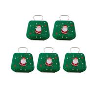 LAIOUSN Set Of 5 Holiday Iron Candy Tins Festival Iron Candy Storage Case For Christmas Celebration And Gifting Portable Christmas Bags